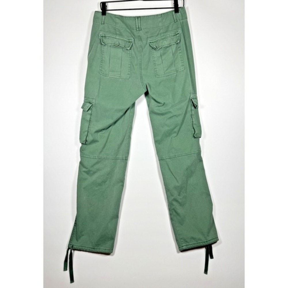 Sundance Cargo Pants Womens 8 Green Cotton Stretch Utility‎ Drawstring Hem - Picture 3 of 16